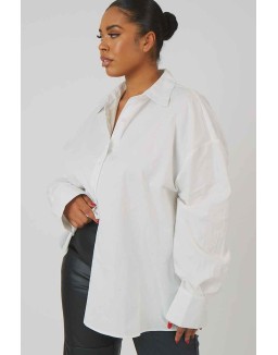 Curve Oversized Poplin Shirt White