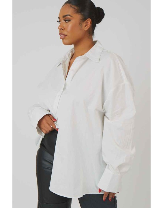 Curve Oversized Poplin Shirt White