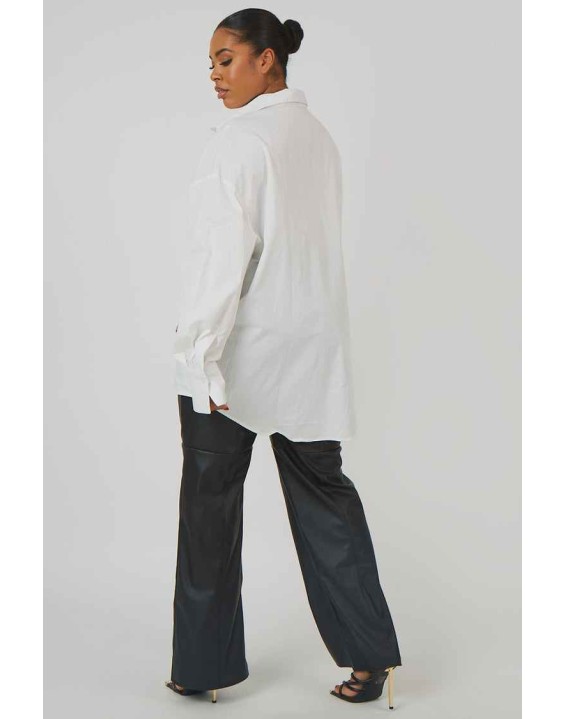 Curve Oversized Poplin Shirt White