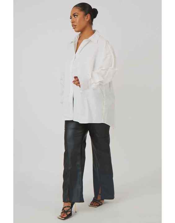 Curve Oversized Poplin Shirt White