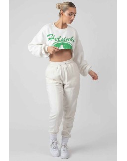 Oversized Extreme Cropped Sweat Ivory