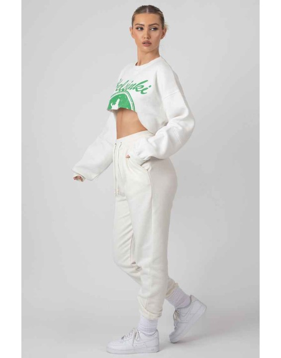 Oversized Extreme Cropped Sweat Ivory