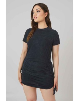 Bodycon Mini T Shirt Dress Acid Wash