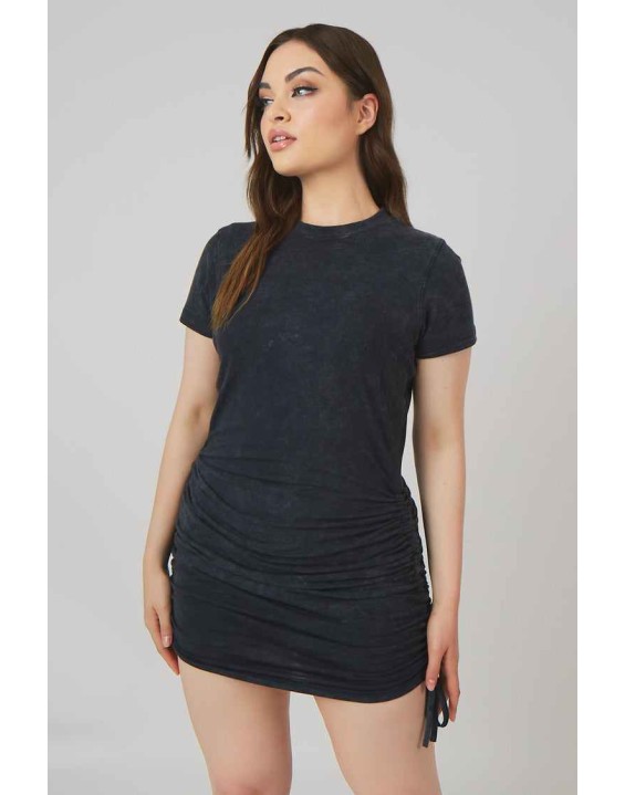 Bodycon Mini T Shirt Dress Acid Wash