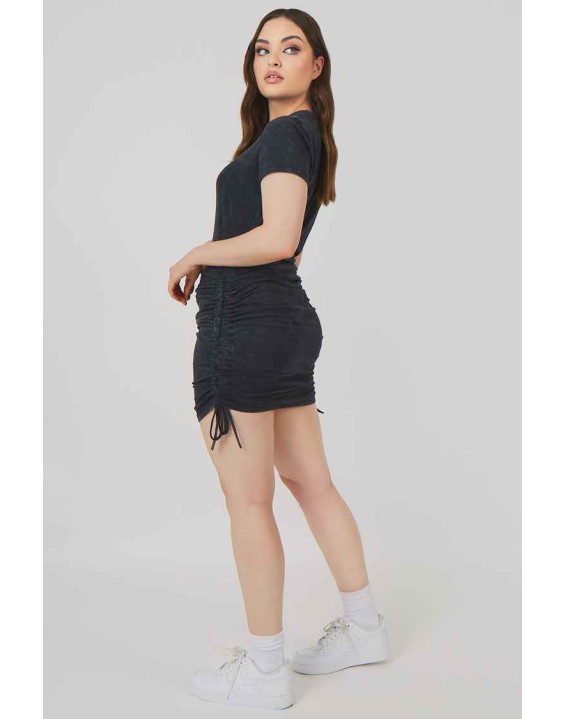 Bodycon Mini T Shirt Dress Acid Wash