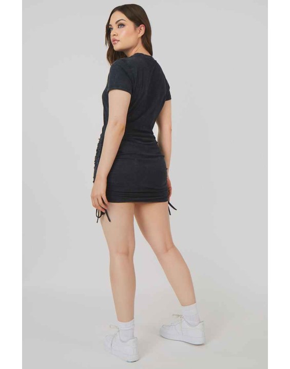 Bodycon Mini T Shirt Dress Acid Wash
