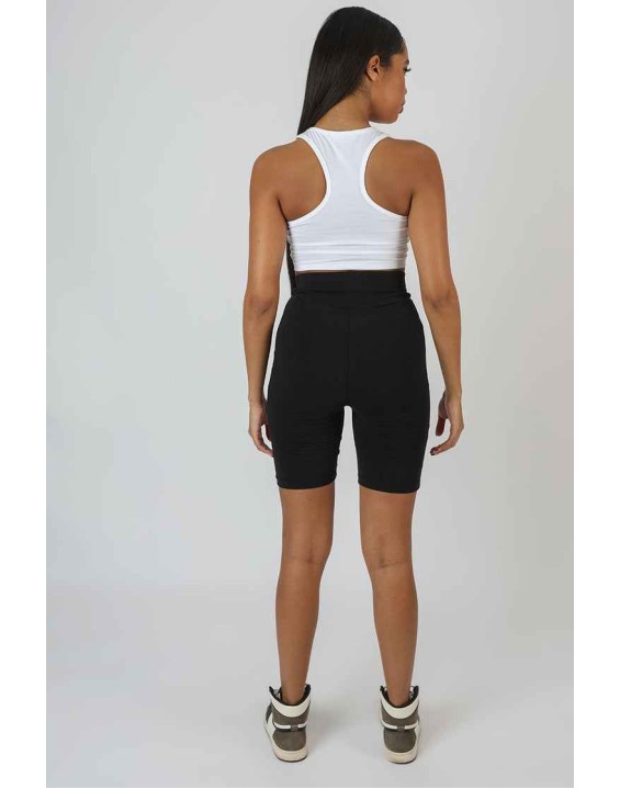 High Waisted Jersey Cycling Shorts Black
