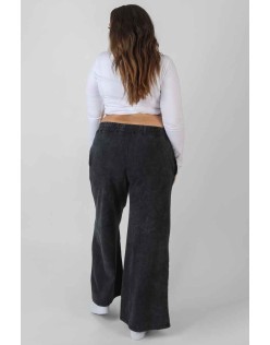 Curve Split Front Seam Detail Wide Leg Joggers Acid Wash