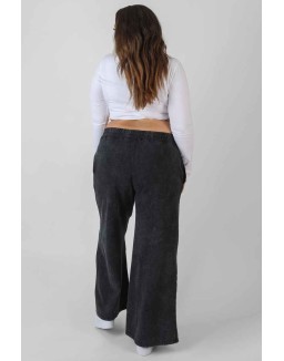 Curve Split Front Seam Detail Wide Leg Joggers Acid Wash
