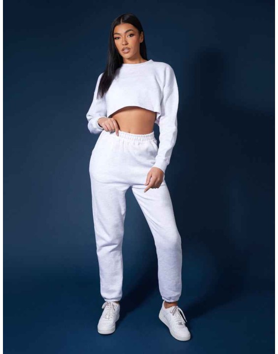 Oversized Cropped Sweat Oatmeal Marl