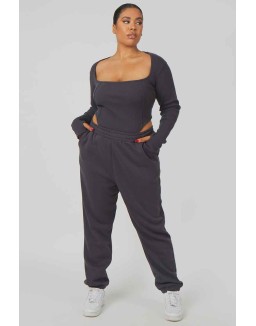 Curve Extreme High Leg Bodysuit Dark Grey
