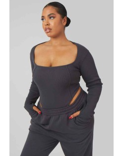 Curve Extreme High Leg Bodysuit Dark Grey