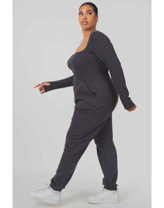 Curve Extreme High Leg Bodysuit Dark Grey