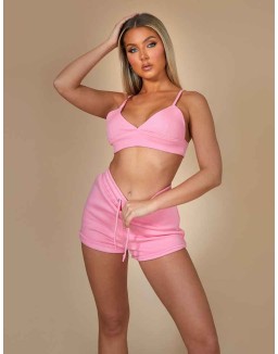 Triangle Ribbed Bralet Pink