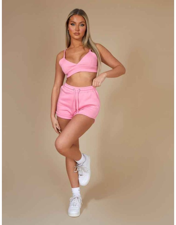Triangle Ribbed Bralet Pink