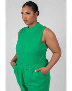 Curve High Neck Racer Back Bodysuit Green