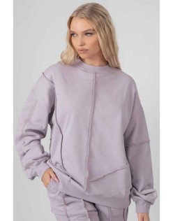 Oversized Exposed Seam Detail Sweatshirt Lilac