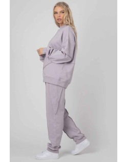 Oversized Exposed Seam Detail Sweatshirt Lilac
