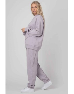 Oversized Exposed Seam Detail Sweatshirt Lilac