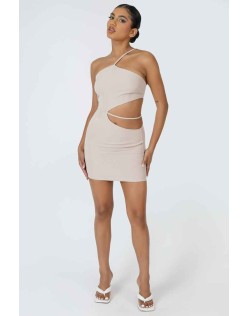 Asymmetric Cutout Waist Strappy Mini Dress