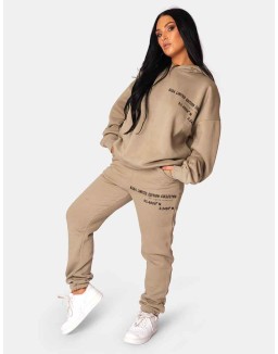 Oversized Text Detail Hoodie Elm