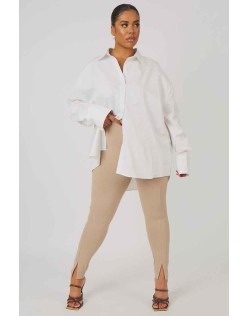 Curve Rib Mix Acid Wash Shaper Legging Nude