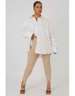 Curve Rib Mix Acid Wash Shaper Legging Nude
