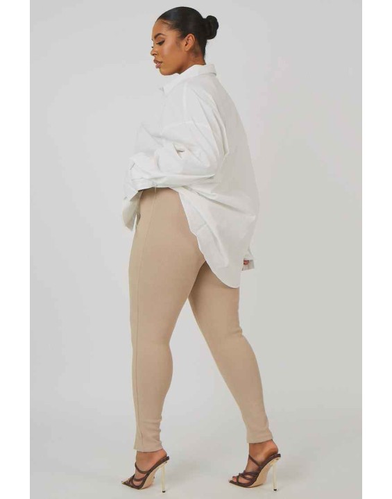 Curve Rib Mix Acid Wash Shaper Legging Nude