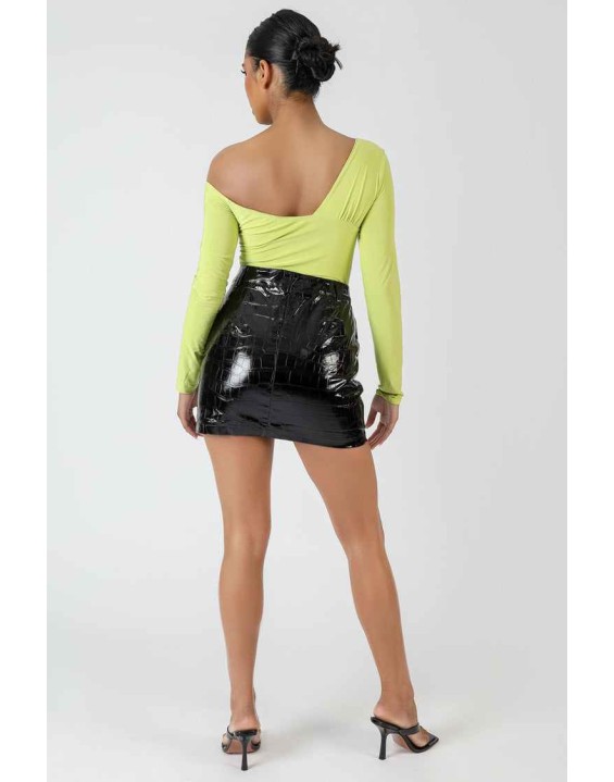 Twist Wrap Gather Long Sleeve Bodysuit