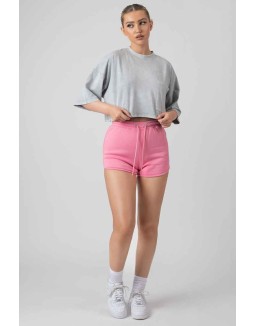 Boxy Cropped Graphic T-Shirt Acid Wash