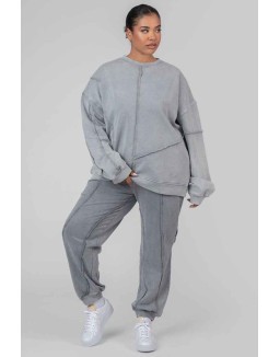 Curve Oversized Raw Edge Joggers Acid Wash