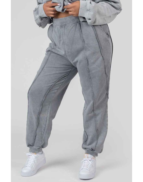 Curve Oversized Raw Edge Joggers Acid Wash