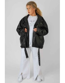 Curve Pu Oversized Biker Jacket