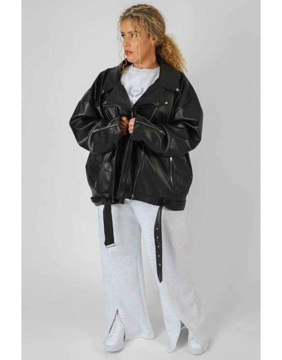 Curve Pu Oversized Biker Jacket