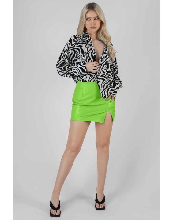 Psychedelic Printed Oversized Shirt Monochrome