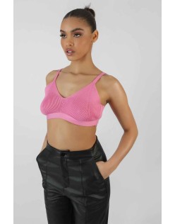 Triangle Knitted Bralet Pink