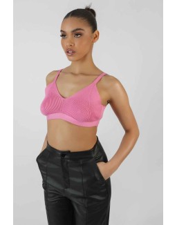 Triangle Knitted Bralet Pink