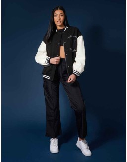 Oversized Varsity Jacket Black