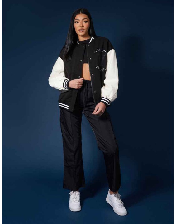 Oversized Varsity Jacket Black