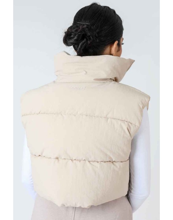 Cropped Puffer Gilet Stone