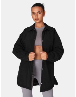 Padded Oversized Shacket Black