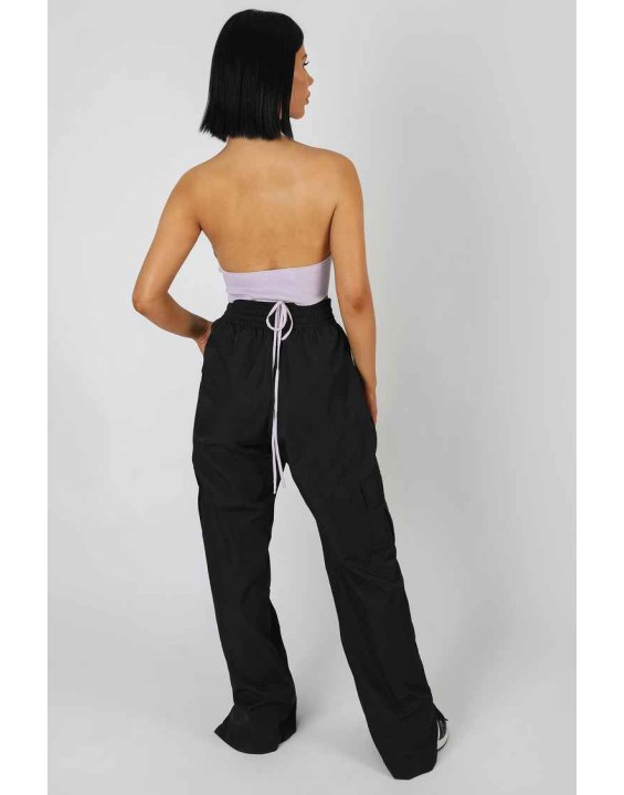 Wrap Front Halter Crop Top Lilac