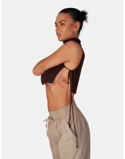 Tie Side Roll Neck Crop Top