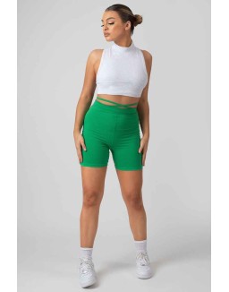 Tie Waist Cycling Shorts Green