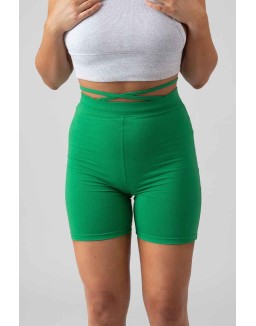 Tie Waist Cycling Shorts Green