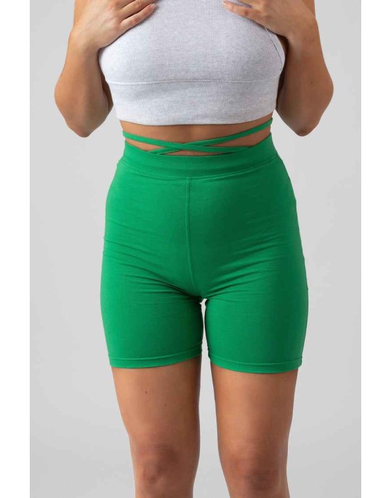Tie Waist Cycling Shorts Green