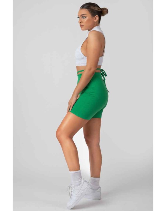 Tie Waist Cycling Shorts Green