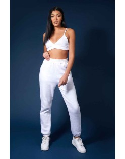 Triangle Ribbed Bralet Oatmeal Marl