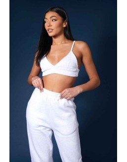 Triangle Ribbed Bralet Oatmeal Marl