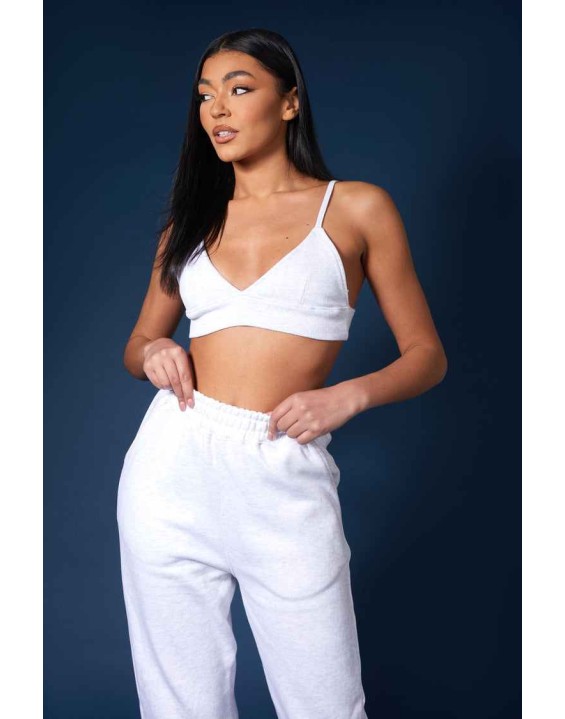Triangle Ribbed Bralet Oatmeal Marl
